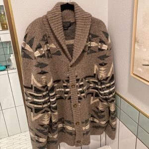 Pendleton Shetland Shawl Cardigan - Size XL